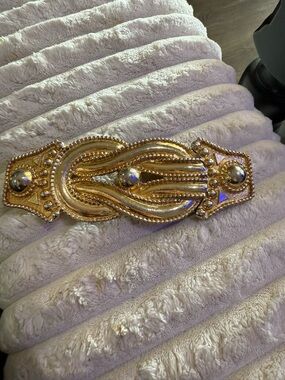 Vintage Gay Boyer Gold Tone Baroque Belt Buckle Ornate Statement Clasp